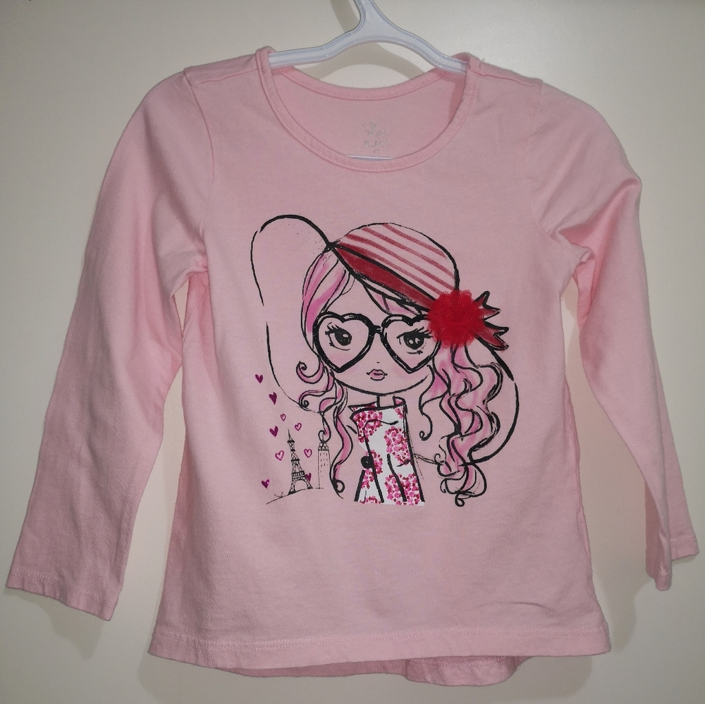 Pink long sleeve tee by